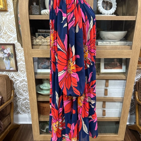 Trina Turk Silvery Dress 3/4 Balloon Sleeve A-line Gathered Size Medium BNWT - Picture 6 of 10